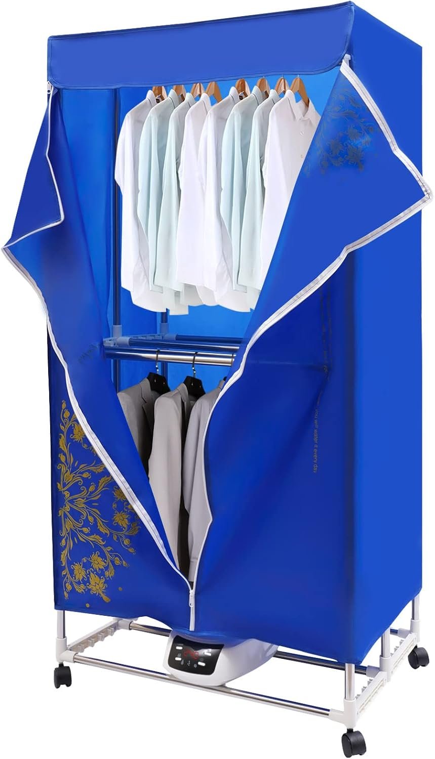 Clothes Dryer,Travel Dryer Machine,Electric Clothes Dryer W/Temperature Controller,Portable Folding Dryer for Home Bedroom Bathroom