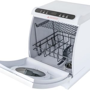 Countertop Dishwasher, Portable Compact Dishwashers with 7L Water Tank, 5 Washing Molds, 360° Dual Spray and Air-Dry Function, Deep Cleaning Dishwasher for Apartments, Dorms and RVs