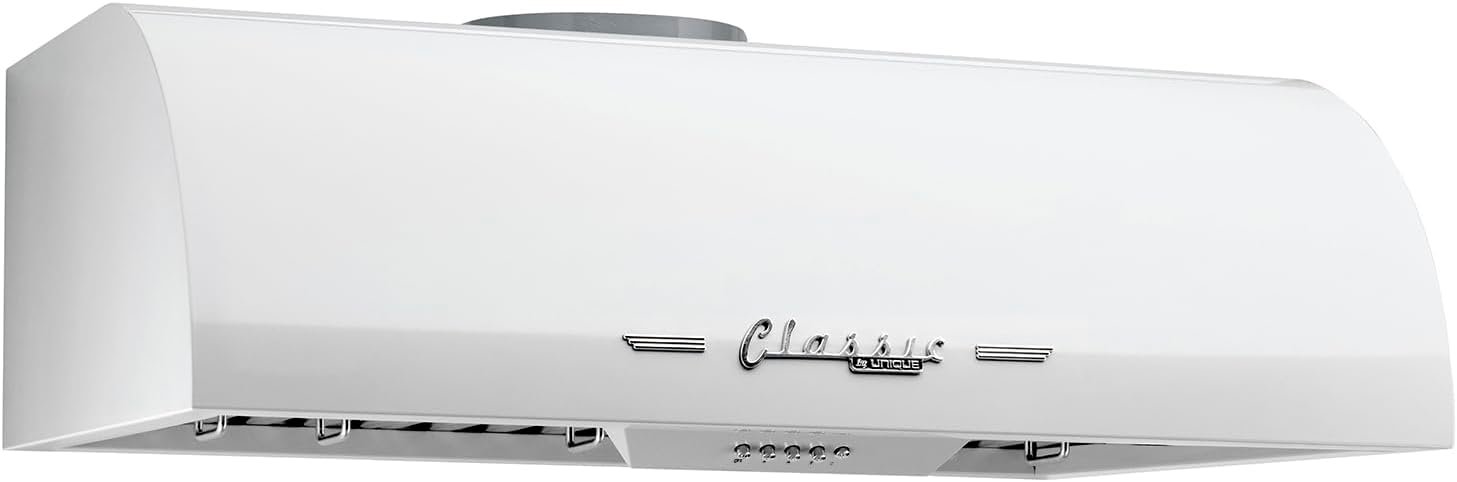 Unique Appliances UGP-30CR RH W Classic Retro, Electric Range Hood with 3 Fan Speeds and 2 LED Lights, 110-120 V, 30", Marshmallow White - Image 2