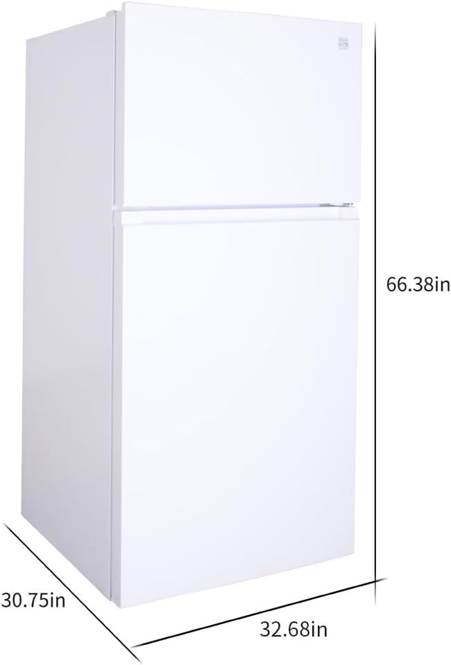 Kenmore 33 in. 20.5 cu. ft. Capacity Refrigerator/Freezer with Full-Width Adjustable Glass Shelving, Humidity Control Crispers, ENERGY STAR Certified, White - Image 8