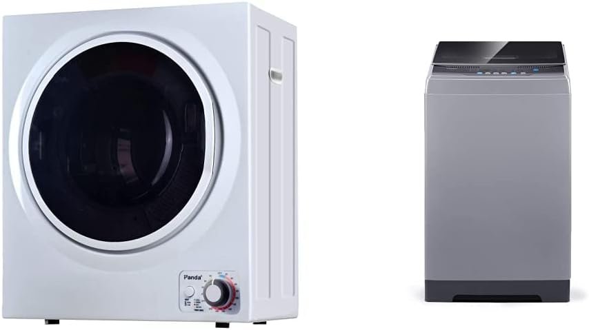 Panda 110V 850W Electric Compact Portable Clothes Laundry Dryer with Stainless Steel Tub Apartment Size 1.5 cu.ft | COMFEE’ 1.6 Cu.ft Portable Washing Machine, 11lbs Capacity Fully Automatic Compact Washer with Wheels, 6 Wash Programs Laundry Drain Pump, Ideal for Apartments, RV, Camping, Magnetic Gray