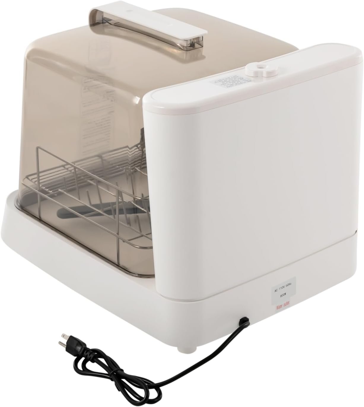 Countertop Dishwasher, 800W Compact Dishwasher with 6L Built-in Water Tank for 4-5 People Tableware, 3 Wash Programs, 360° Rotating Cleaning Mini Dishwasher for Small Apartments Dorms RVs - Image 7