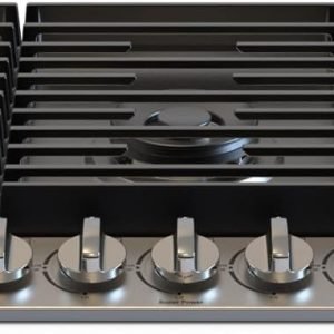 ThermoMate 36 Inch Gas Cooktop with 5 Italy Sabaf Power Burners, Built In Gas Stove Top of 304 Stainless Steel, Gas Hob NG/LPG Convertible, Gas Cooker with Thermocouple Protection CSA Certified