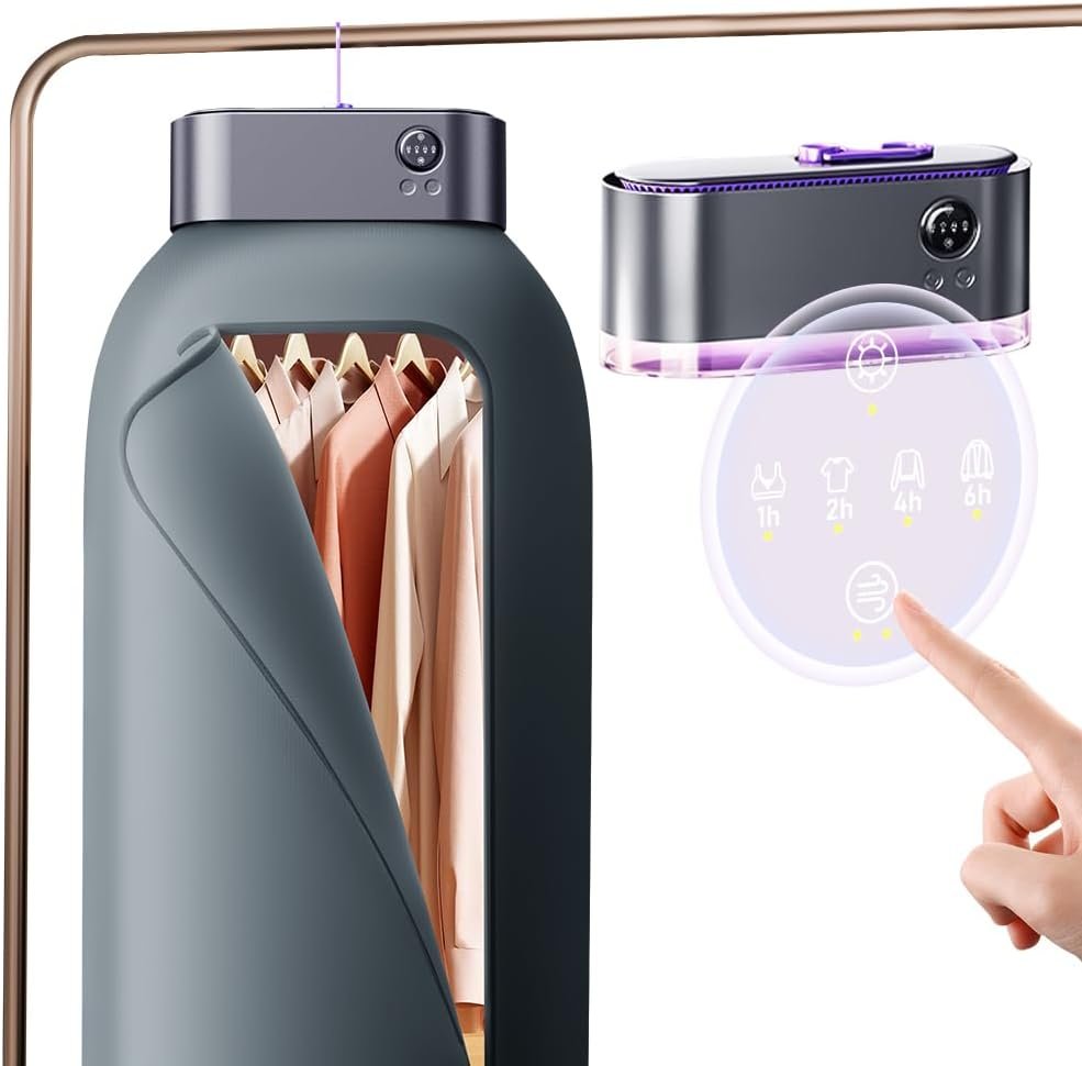 Mishcdea Portable Clothes Dryer Mini Clothes Dryer Save Space Folding Compact Dryer Machine With Dry Bag For Laundry Electric Portable Dryer For Camping ,Business Trip, Travel ,Home And Apartment