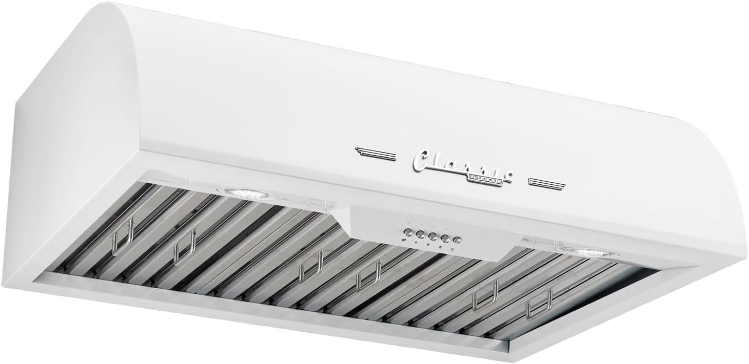 Unique Appliances UGP-30CR RH W Classic Retro, Electric Range Hood with 3 Fan Speeds and 2 LED Lights, 110-120 V, 30", Marshmallow White - Image 3