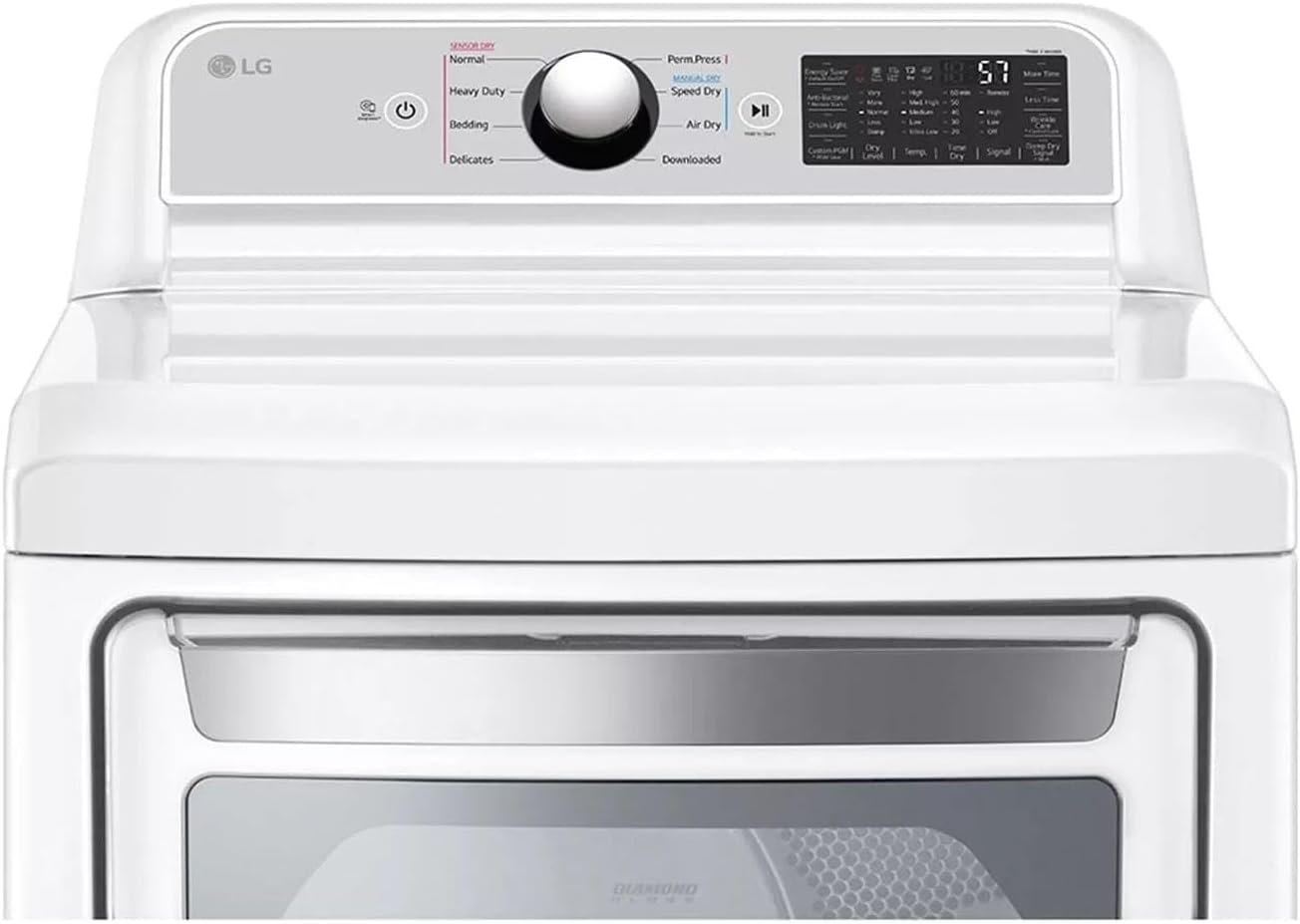 LG 7.3 Cu. Ft. White Gas Dryer With EasyLoad Door - DLG7401WE - Image 6