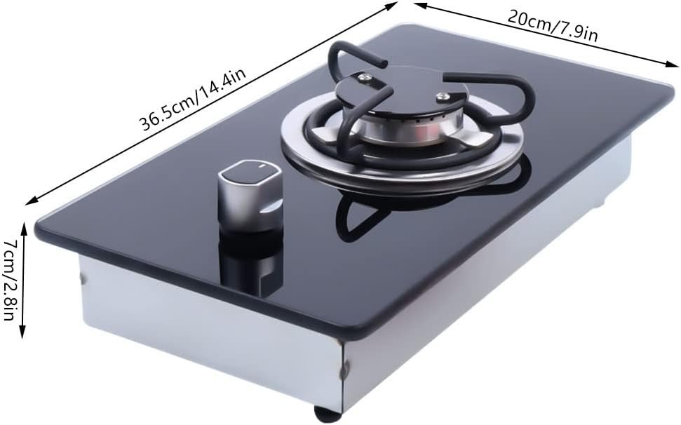 Gas Cooktop, 1 Burner Boat Caravan RV Camper LPG Gas Stove Hob With Tempered Glass, Durable Single Countertop Gas Stove With Multi-Level Fire Adjustment Suitable for Outdoor Apartments - Image 2