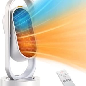 DesertWest Space Heaters for Indoor Use, 135° Oscillating Ceramic Infrared Tower Heater with Remote, Portable Electric Heater, Timer, 1500W Fast Safety Heat for Home Office Bedroom