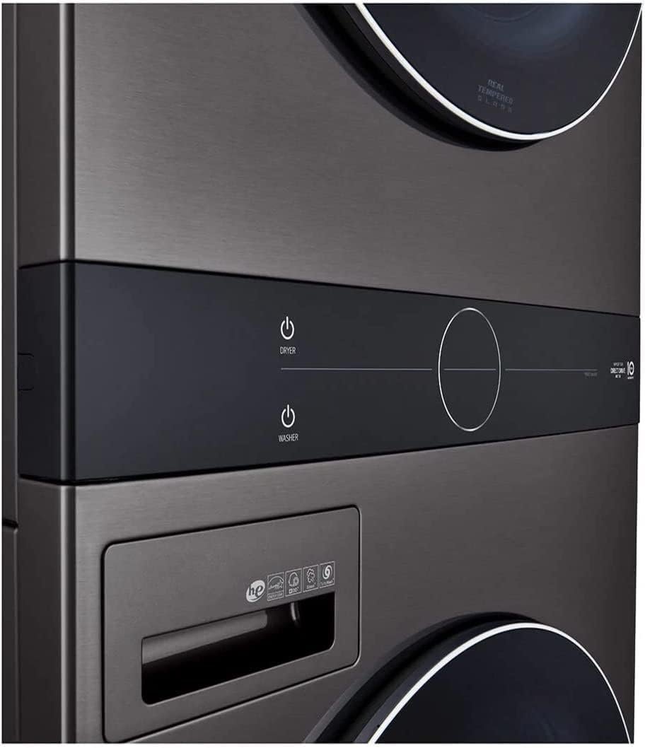 WKGX201HBA 27 Inch Smart Gas Single Unit WashTower with 4.5 cu. ft. Washer Capacity, 7.4 cu. ft. Dryer Capacity, AI Fabric Sensor, Black Steel - Image 4