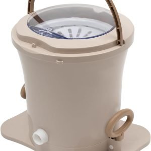 Portable Foot Operated Non-Electric Dehydrator,Mini Manual Dehydrator Washing Machine,Compact Washer Spin Dryer, Draw Cord Dryer,Apricot Color,(16.54 * 12.99 * 15.35in), for Student Housing