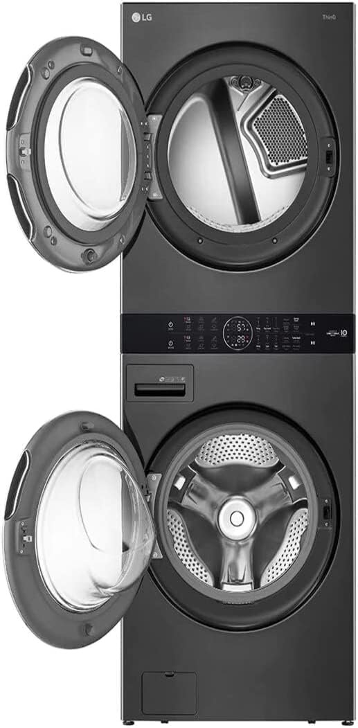 WKGX201HBA 27 Inch Smart Gas Single Unit WashTower with 4.5 cu. ft. Washer Capacity, 7.4 cu. ft. Dryer Capacity, AI Fabric Sensor, Black Steel - Image 3