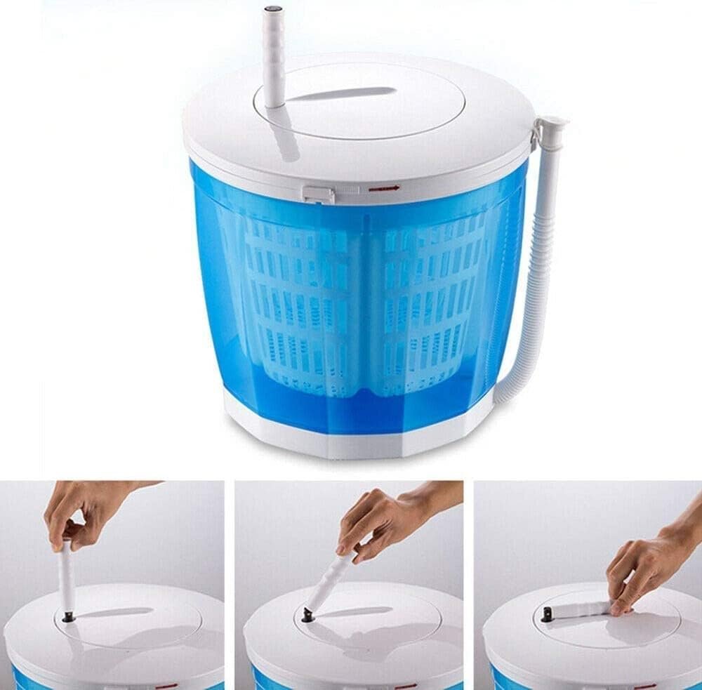 Mini Portable Washing Machine,2 in 1 Manual Non-Electric Washing Machine and Clothes Spin Dryer Mini Traveling Outdoor Washing Machine Compact Washer Spin Dryer(BLUE) - Image 6