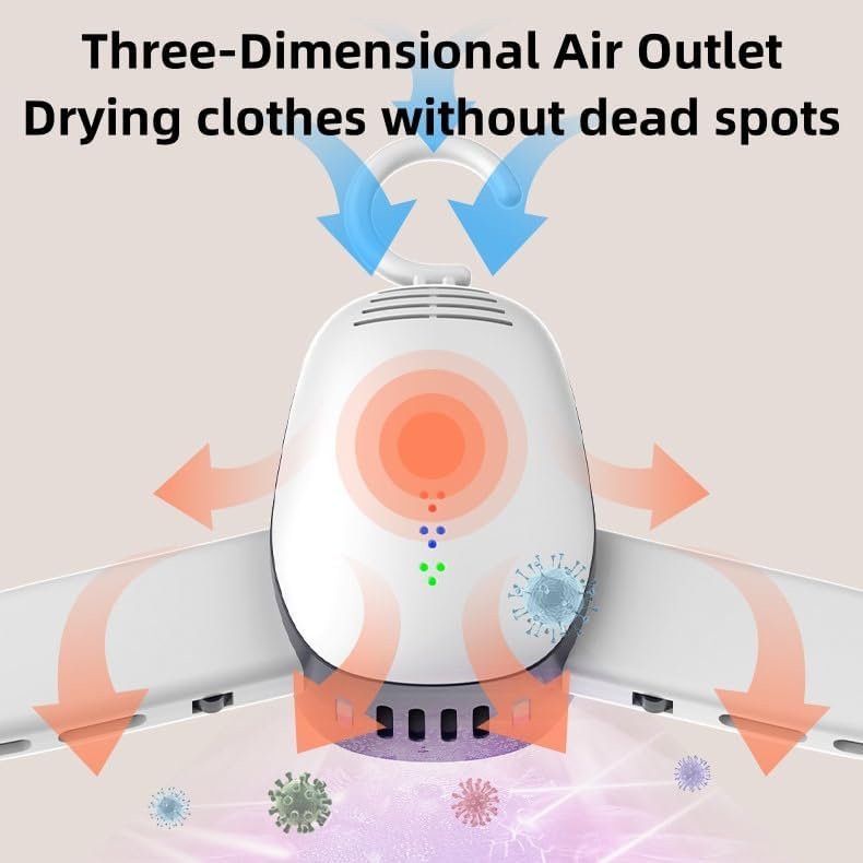Travel Portable Foldable Electric Clothes Drying Hanger Dryer Rack Machine,Portable Clothes Dryer with Cold/Hot Drying and Timer Dryer - Image 7