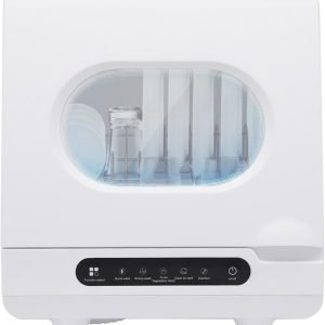 Countertop Dishwasher with 5 Programs, Portable Dishwasher with Built-in Water Tank Fruit and Vegetable Cleaning Full Panel Control 5 Programs