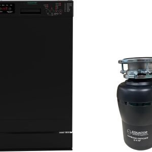 Equator 18 in Dishwasher 10 place QUIET 110V E-Star ADA+3/4 HP Garbage Disposer (Black)