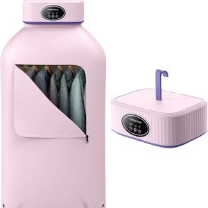 Portable Clothes Dryer, Portable Dryers for Laundry, Electric Mini Dryer for Clothes with Timer for Apartment, RV, Travle, Camping, or Home Laundry Used - Pink