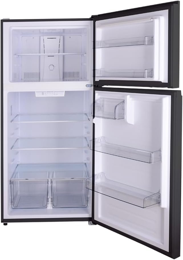 Kenmore 30 in. 18.2 cu. ft. Capacity Refrigerator/Freezer with Adjustable Glass Shelving, Humidity Control Crispers, Gallon Door Bins, ENERGY STAR Certified, Black - Image 9