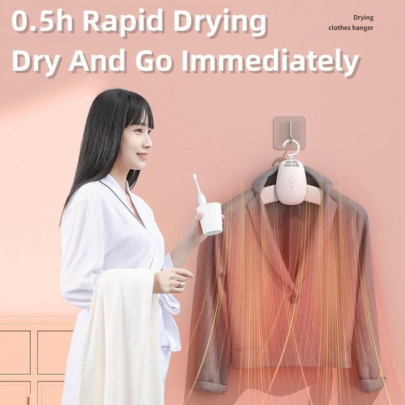 Travel Portable Foldable Electric Clothes Drying Hanger Dryer Rack Machine,Portable Clothes Dryer with Cold/Hot Drying and Timer Dryer - Image 6