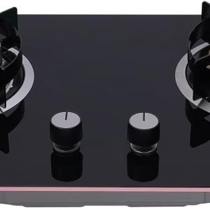 Propane Gas Cooktop, 2 Burner Propane Stove Gas Cooktop Tempered Glass Built-In Gas Stove Auto Ignition Cooktop Portable Gas Stove for Camping, Small Apartment, Outdoor Kitchen