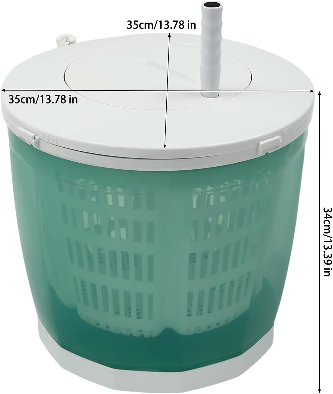 2-in-1 Manual Washing Machine, Portable Mini Washer and Spin Dryer Compact Washer for RV Travel, Outdoor Use (Green) - Image 2