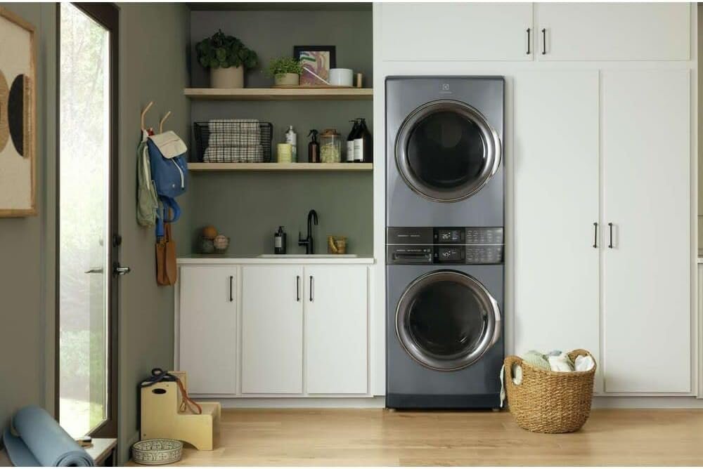4.5 cu. ft. Stacked Washer and 8.0 cu. ft. Gas Dryer Laundry Tower in Titanium with SmartBoost Premi - Image 6