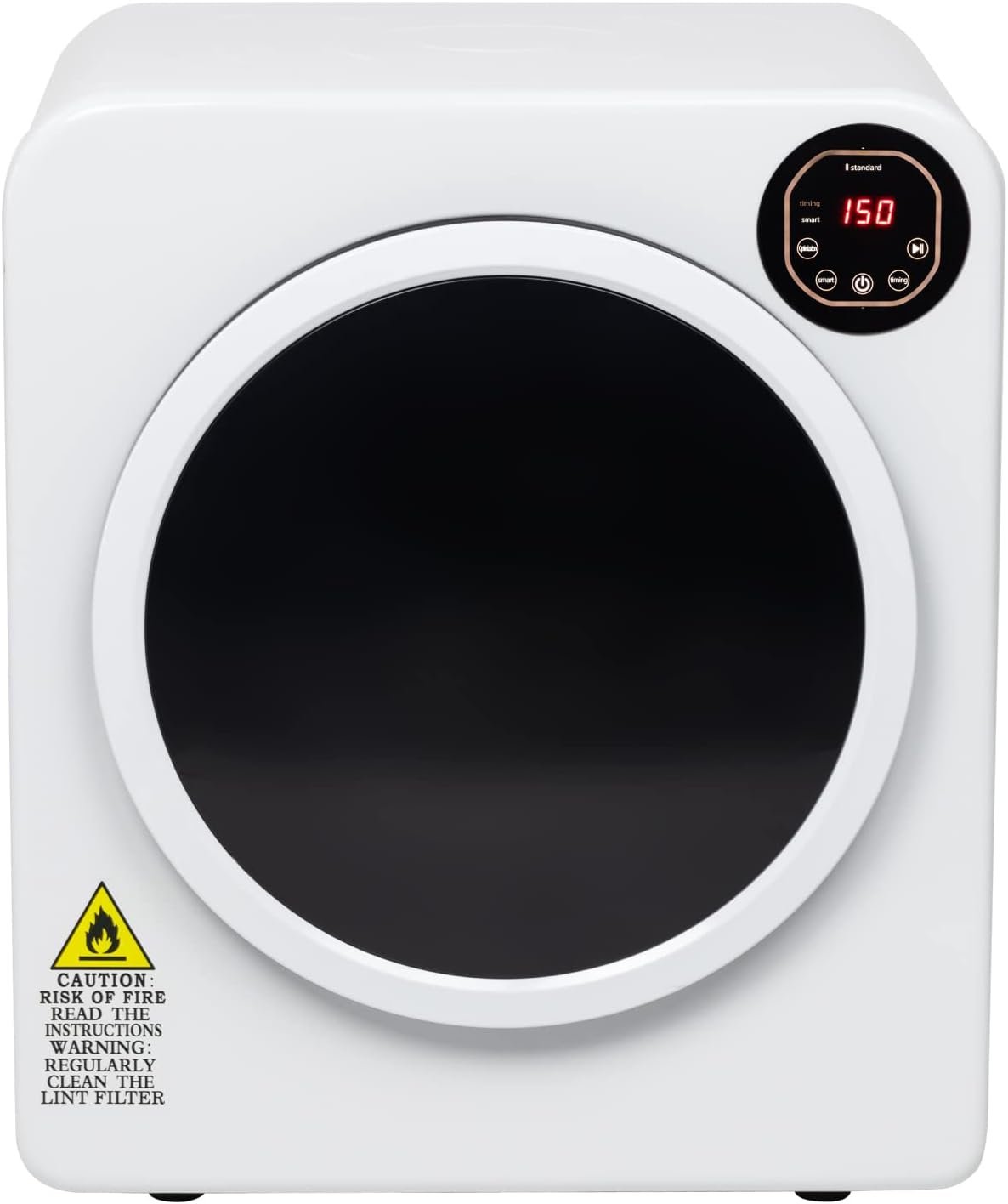 Winado Portable Laundry Dryer, 3.22 cu ft Compact Laundry Dryer, 13.2LB Front Load Stainless Steel Clothes Dryers W/Exhaust Pipe, LCD Control Panel & Cycle Status Light, for Apartment, RV, Home, Dorm