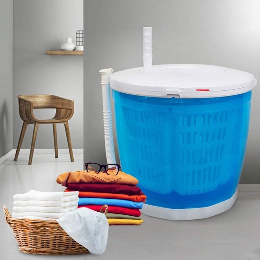 Mini Portable Washing Machine,2 in 1 Manual Non-Electric Washing Machine and Clothes Spin Dryer Mini Traveling Outdoor Washing Machine Compact Washer Spin Dryer(BLUE) - Image 2