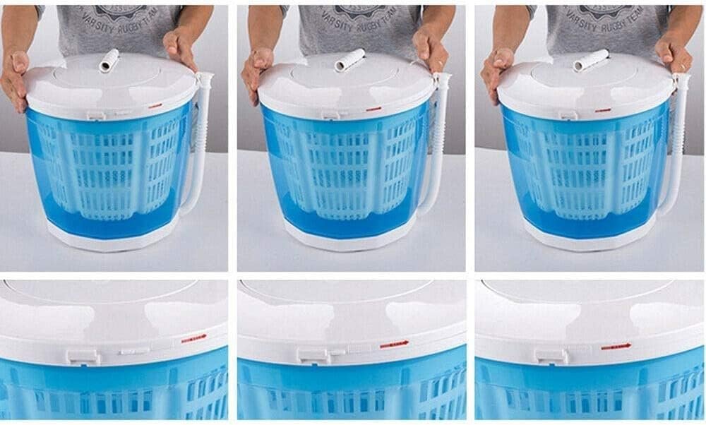 Mini Portable Washing Machine,2 in 1 Manual Non-Electric Washing Machine and Clothes Spin Dryer Mini Traveling Outdoor Washing Machine Compact Washer Spin Dryer(BLUE) - Image 4