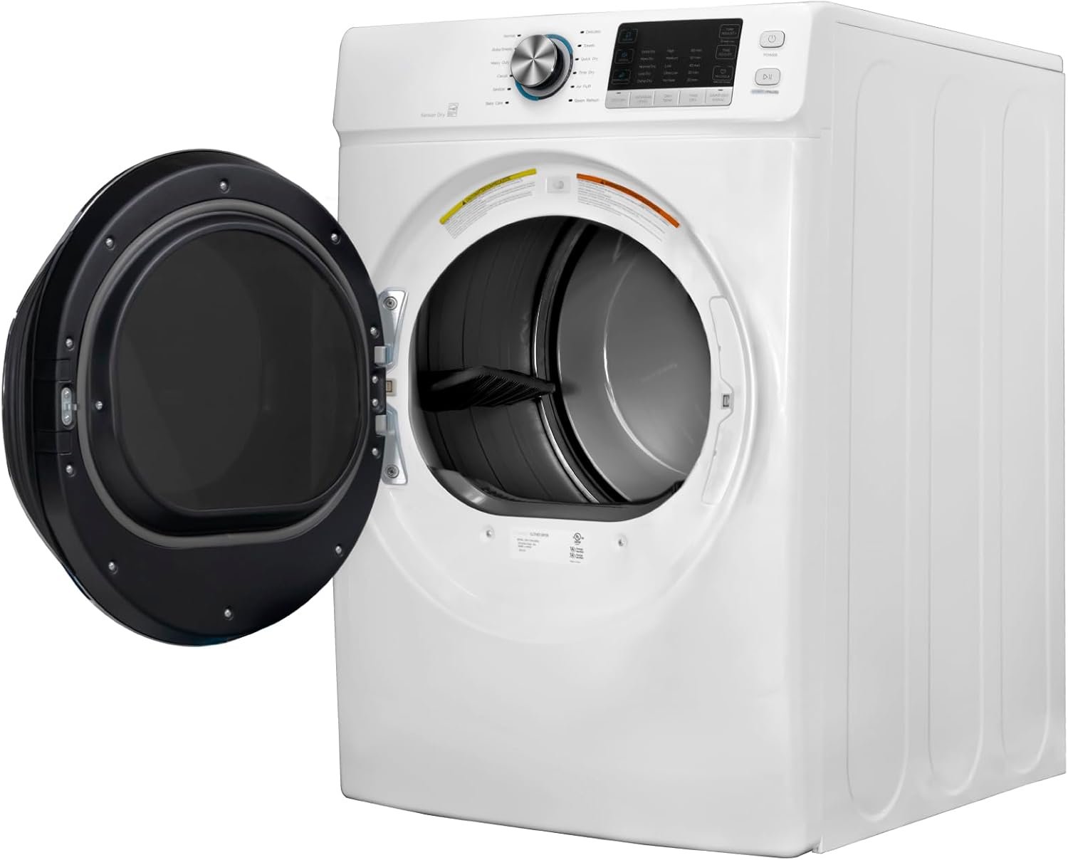 8 Cu.Ft. Electric Clothes Dryer, 27'' Vented Front Load Electric Dryer Machine, Full Size Stackable Dryer, Steam Function & Wrinkle Care, Sensor Dry, 120V, for Home, Laundry, RV, White - Image 2