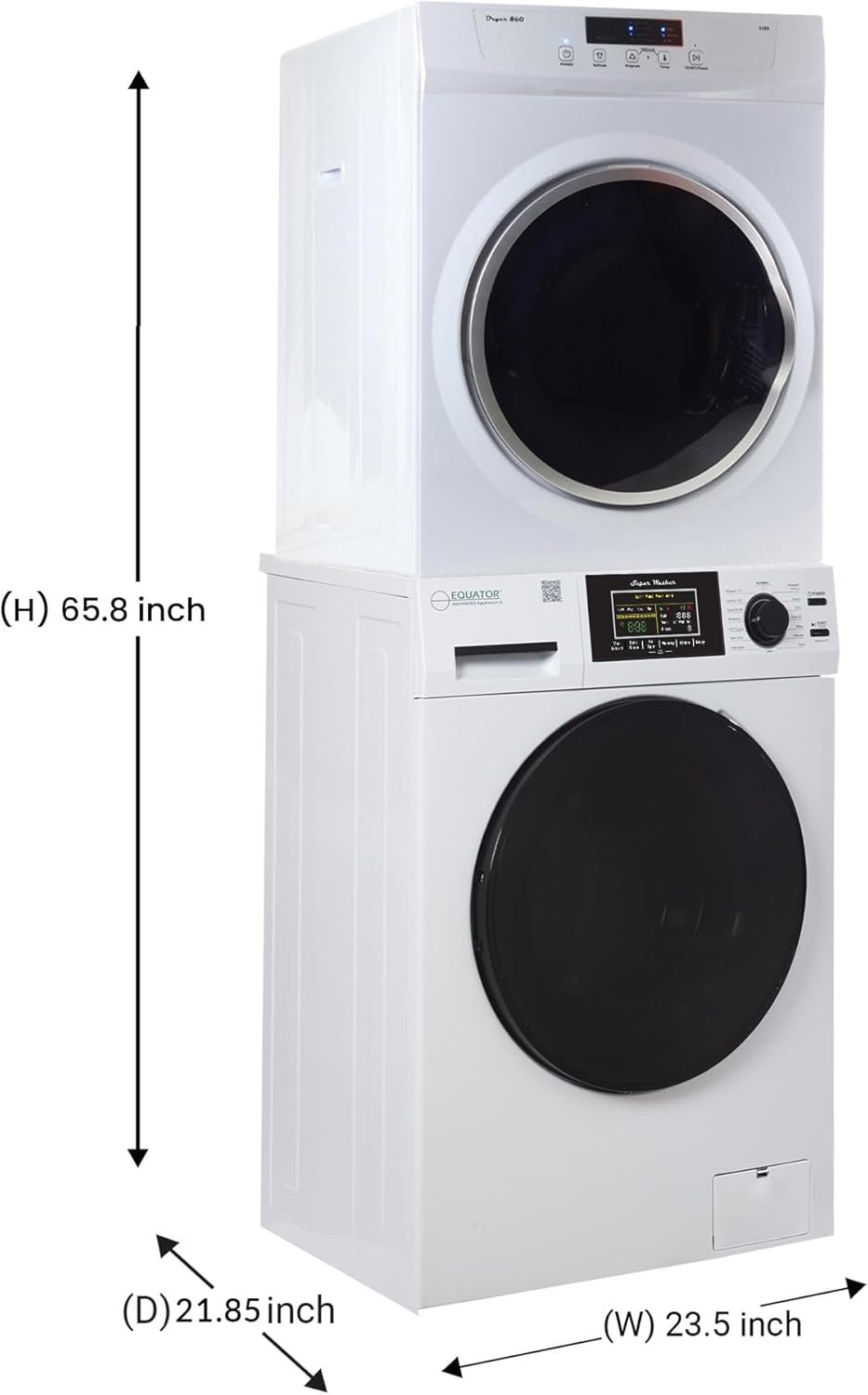 Equator Apartment Stackable 15 Lbs Washer 1.62cf 110V+Vented Dryer 3.5cf 110V - Image 7