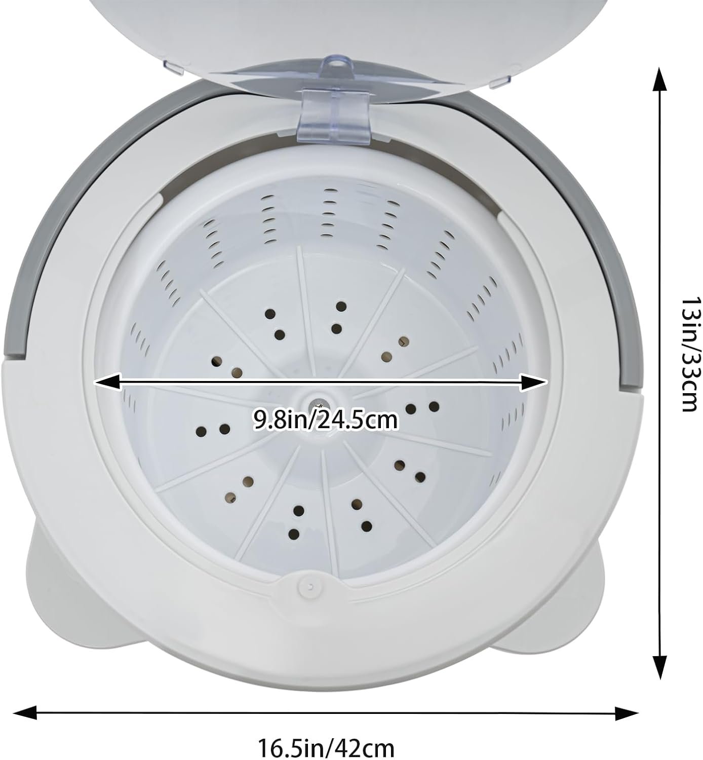 Mini Manual Dehydrator Washing Machine,Portable Foot Operated Non-Electric Dehydrator, Compact Washer Spin Dryer for Baby Clothes, Underwear or Small Items, Apartment, Dorm, Camping (White) - Image 5