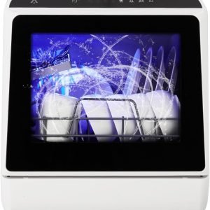 Dishwasher, Countertop Dishwashers, Portable Dishwasher with 5L Built-in Water Tank, Dishwasher Machine 6 Programs, 360° Dual Spray, Tabletop Dishwasher with High-Temp & Air-Dry Function