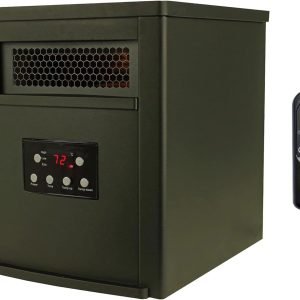 LifeSmart Infrared Quartz Space Heater, 6 Element 1500W Portable Heater with Remote, Black