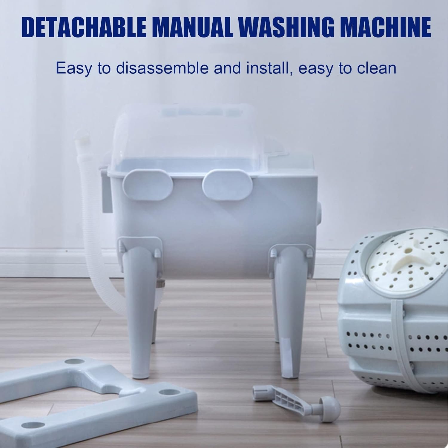Mini Manual Washing Machine Non-electric Dryer, Portable Clothes Underwear Sock Washer Compact Hand Powered Laundry Spinner, with Spin Dry and Drainage Pipe, For RV's/Camping/Traveling/Emergency - Image 5