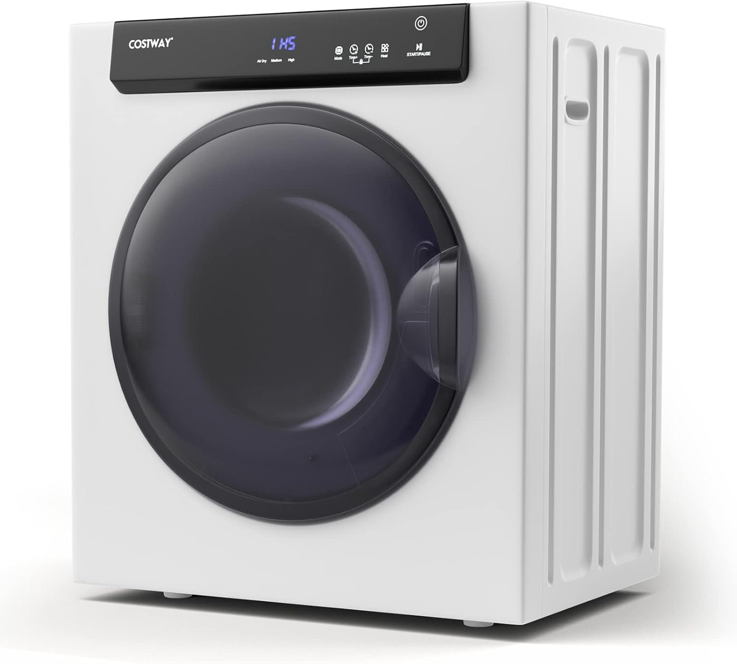 COSTWAY Compact, Touch Panel, 2 Modes, 3 Heating Powers and Adjustable Exhaust Vent, 8.8 LBS Front Load Tumble Laundry Apartment, Dorm and Home, 1400W, White Portable Dryer