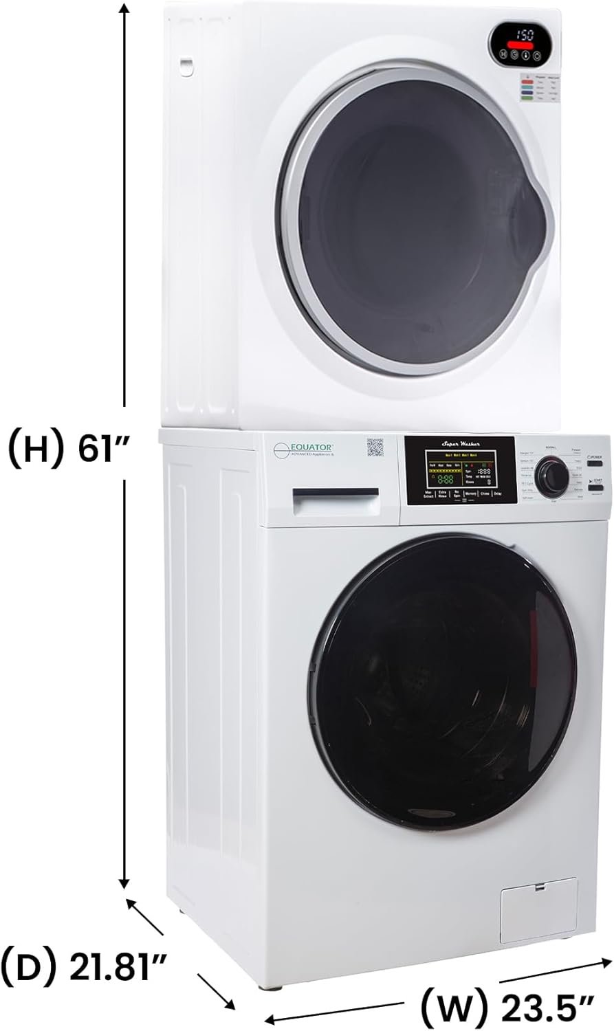 Equator ECONOMY STACKABLE 13 lbs Washer + Compact Vented Sensor Dryer 3.5cf 110V - Image 5