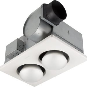 Broan-NuTone 164 Type IC Infrared Two-Bulb Ceiling Heater with Fan, 250 Watt, White