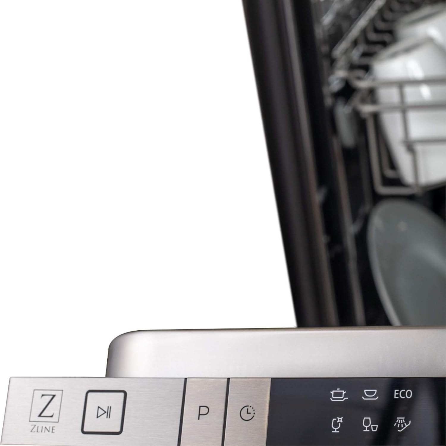 ZLINE 18 in. Top Control Dishwasher in Custom Panel Ready with Stainless Steel Tub - Image 3