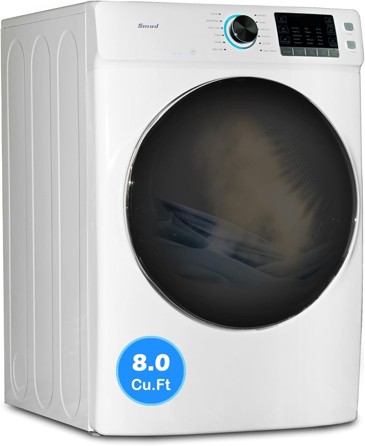 Smad 8.0 Cu.ft Electric Dryer, 27" Full Size Clothes Dryer Machine, 120V 240V Stackable Large Capacity Front Load Dryer For Apartment, Home, RV and Laundry
