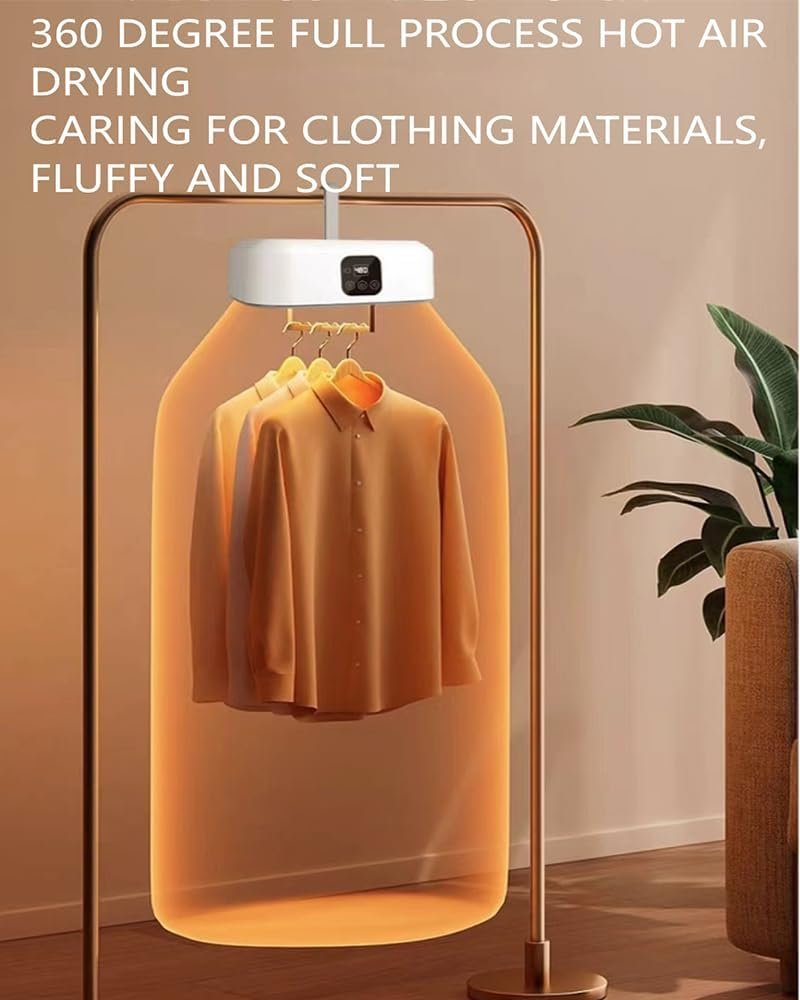 Portable Dryer, Mini Clothes Care Machine With Remote Control, Fast/Easy To Use/Small, Suitable For Small Spaces, Apartments, Rvs And Dormitories, Carrying Clothes Drying Bags - Image 2