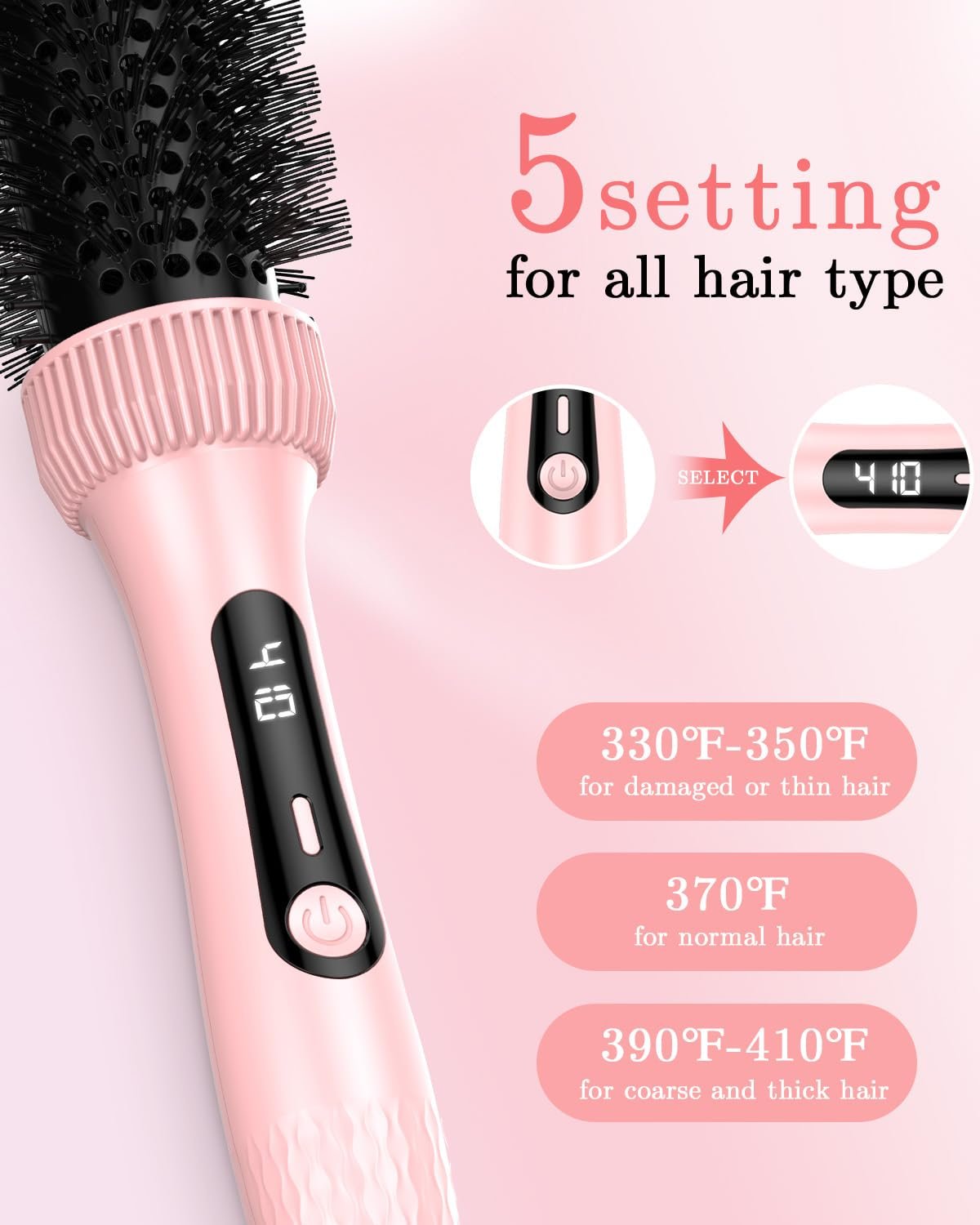 DORISILK Infrared Thermal Hair Brush for Sleek, Shiny Hair,1.5inch Thermal Round Brush for Blowout Look,Heated Round Brush for Curling and Straightening,Dual Voltage Hot Round Brush Travel Using - Image 5