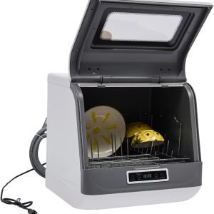 1200W Portable Countertop Dishwashers, Kitchen Table Dishwasher Household Countertop Table Dishwasher With 3 L Built-In Water Tank & Inlet Hose, 5 Washing Programs