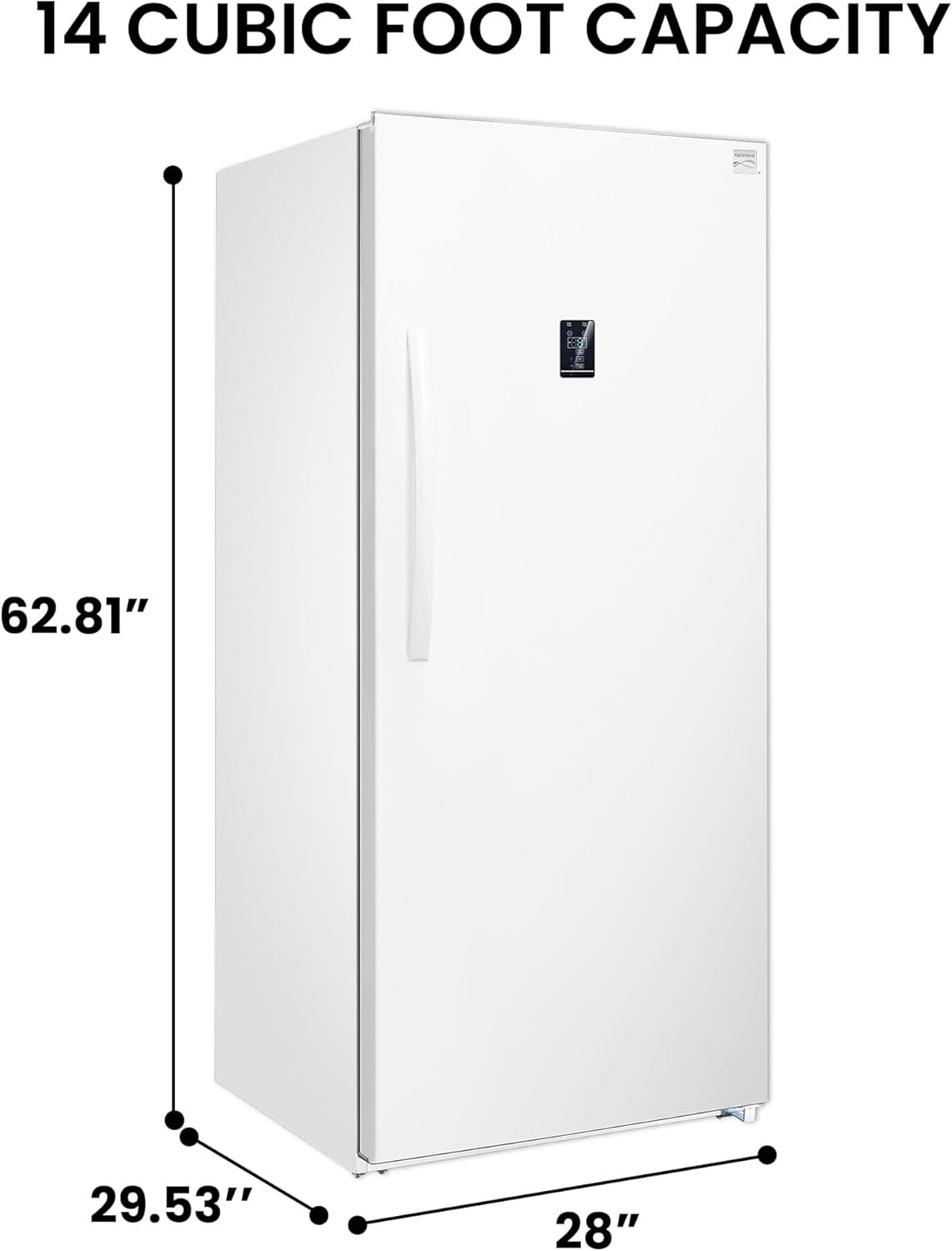Kenmore 14 Cu. Ft. (390L) Convertible Upright Freezer/Refrigerator | Garage-Ready | Frost-Free | Digital Touch Controls | Quick Freeze | LED Interior Light | White | For Basement Garage Shed Cottage - Image 7