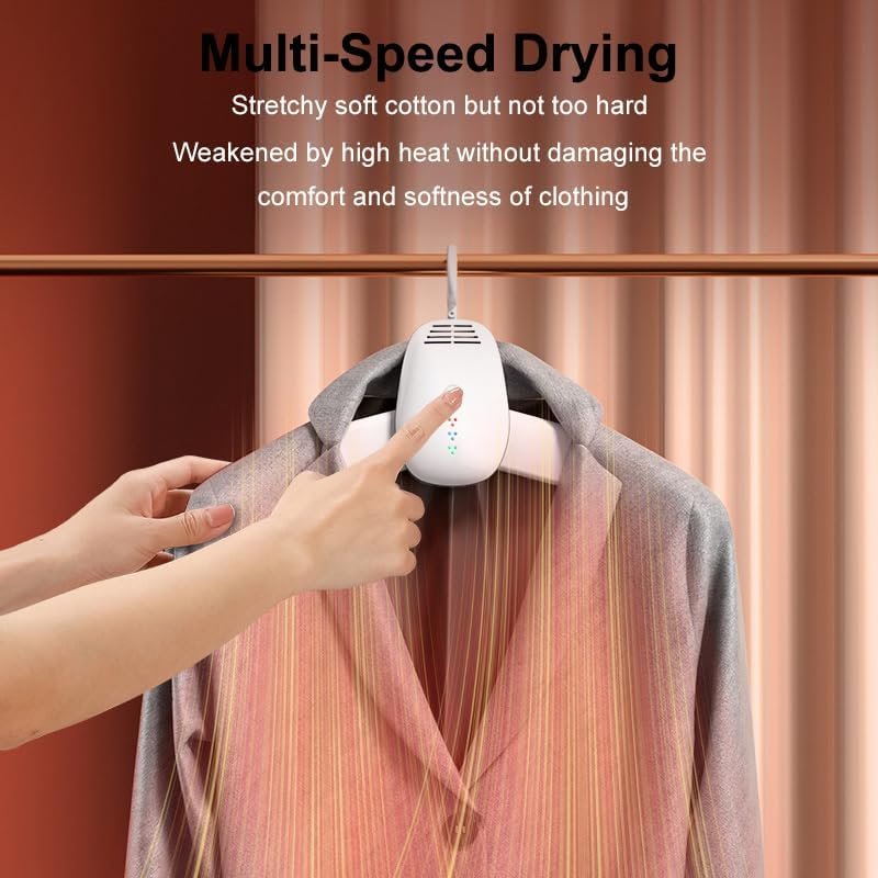 Travel Portable Foldable Electric Clothes Drying Hanger Dryer Rack Machine,Portable Clothes Dryer with Cold/Hot Drying and Timer Dryer - Image 3