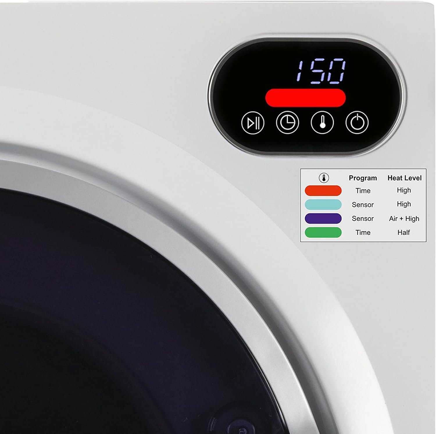 Equator Ultra Compact Short Vented SENSOR Dryer 2.6cf/10lb LED Ops 110V/1400W in White - Image 6