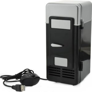 ThreeH New Mini Red USB Fridge Cooler Beverage Drink Cans Cooler/Warmer Refrigerator for Laptop PC Computer Black H-UF05Black