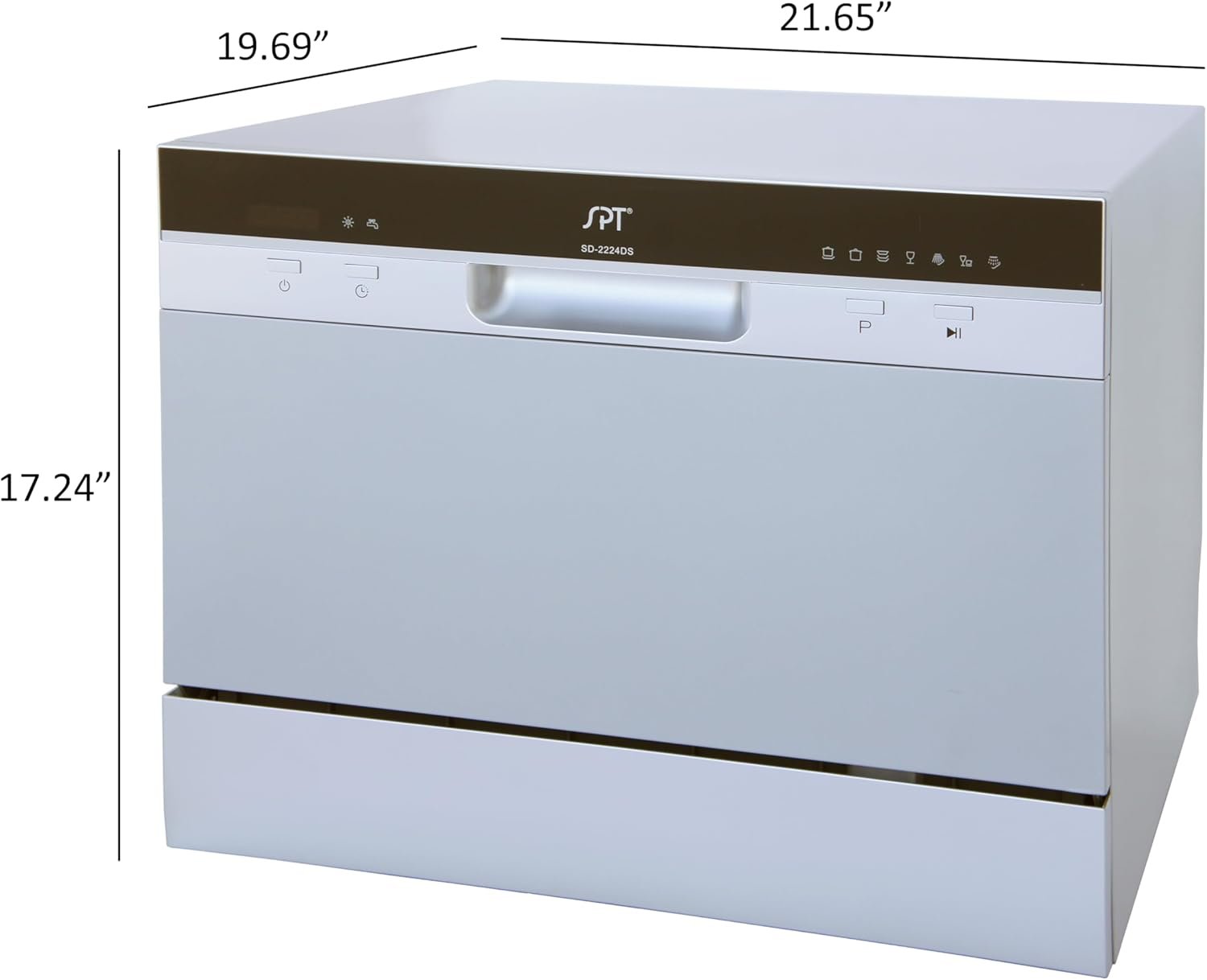 SPT SD-2224DS ENERGY STAR Compact Countertop Dishwasher with Delay Start - Portable Dishwasher with Stainless Steel Interior and 6 Place Settings Rack Silverware Basket, Silver - Image 3