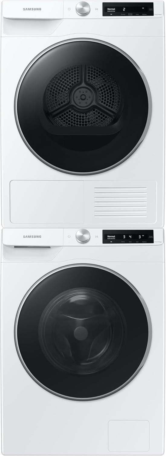 SAMSUNG 4.0 Cu Ft Heat Pump Dryer, Compact Clothes Drying Machine, Stackable for Small Spaces w/Sensor Dry, 12 Preset Cycles, 40 Minute Express Dry, DV22N6800HW/A2, White - Image 3