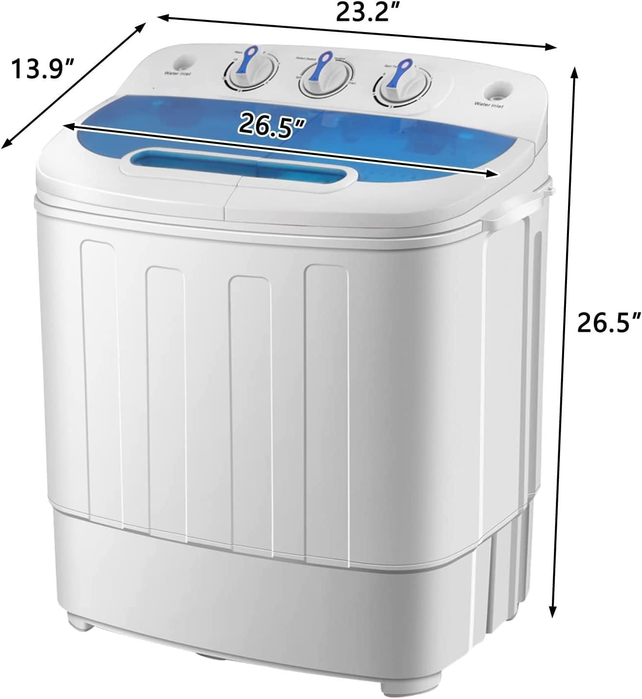 ROVSUN 15LBS Portable Washing Machine, Electric Washer and Dryer Combo with Washer(9lbs) & Spiner(6lbs) & Built-in Pump Draining for Home RV Camping Dorm College Apartment - Image 6