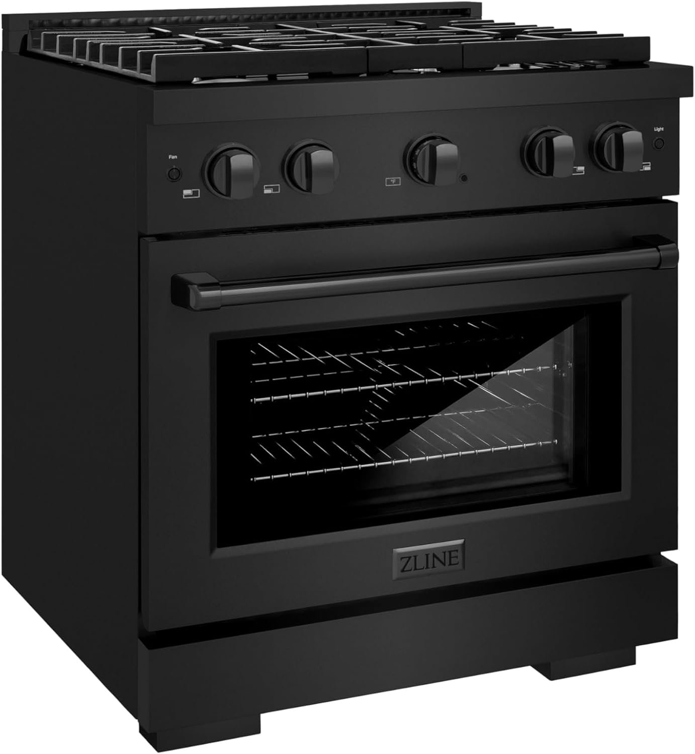 ZLINE 30 in. 4.2 cu. ft. Paramount Gas Range with 4 Burner Cooktop and Convection Gas Oven in Black Stainless Steel (SGRB-30) - Image 3